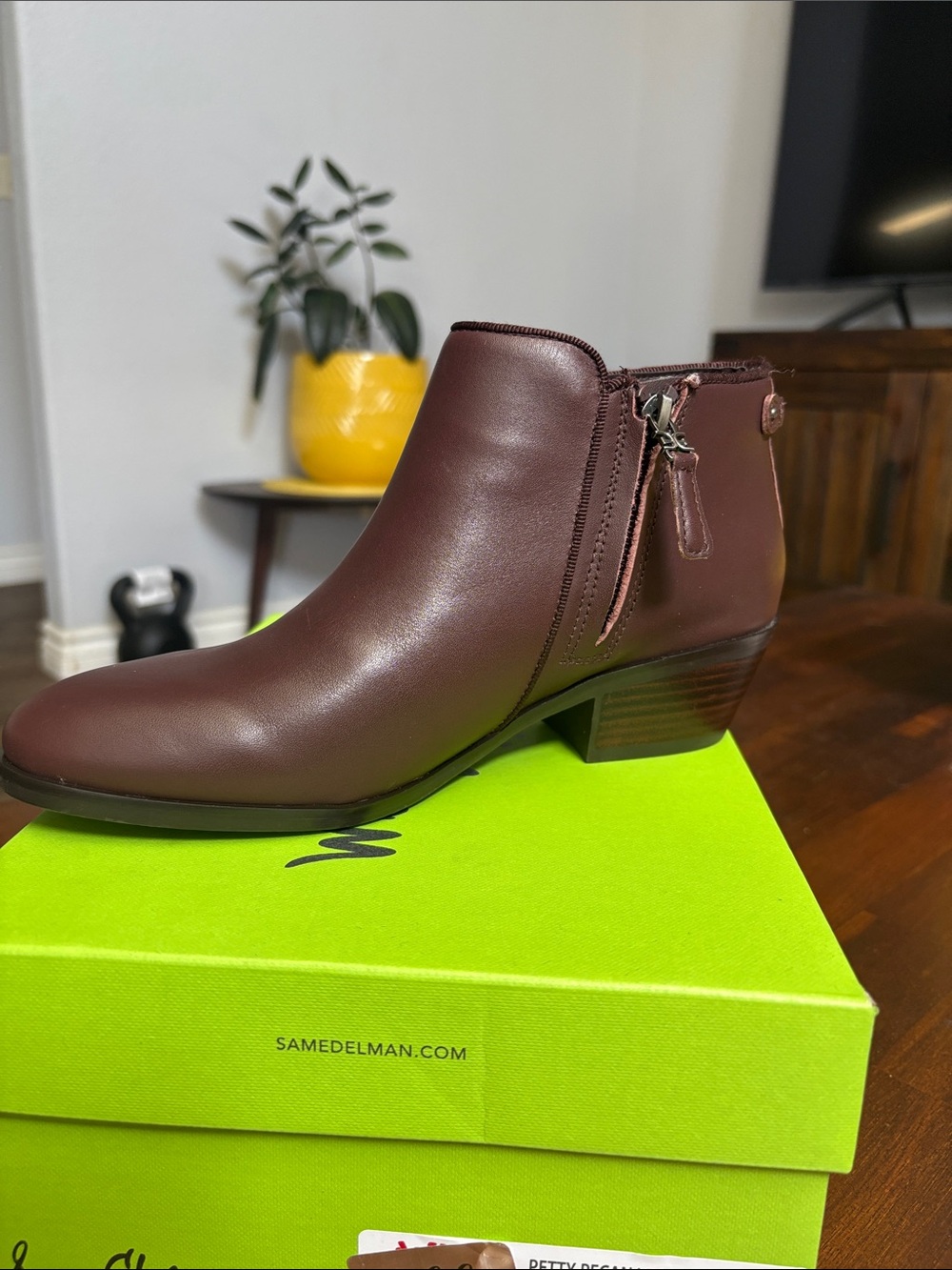 Sam Edelman Brown Leather Ankle Bootie